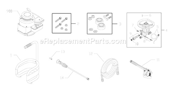 Page A Diagram and Parts List for 020304-1  Briggs and Stratton Pressure Washer